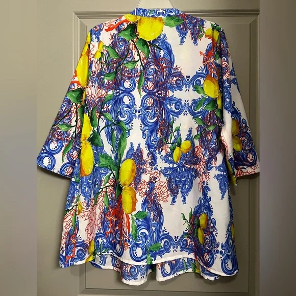 Antica Santoria by Giacomo Cinque Swimsuit Cover Up Tunic Top Size L - Picture 7 of 7